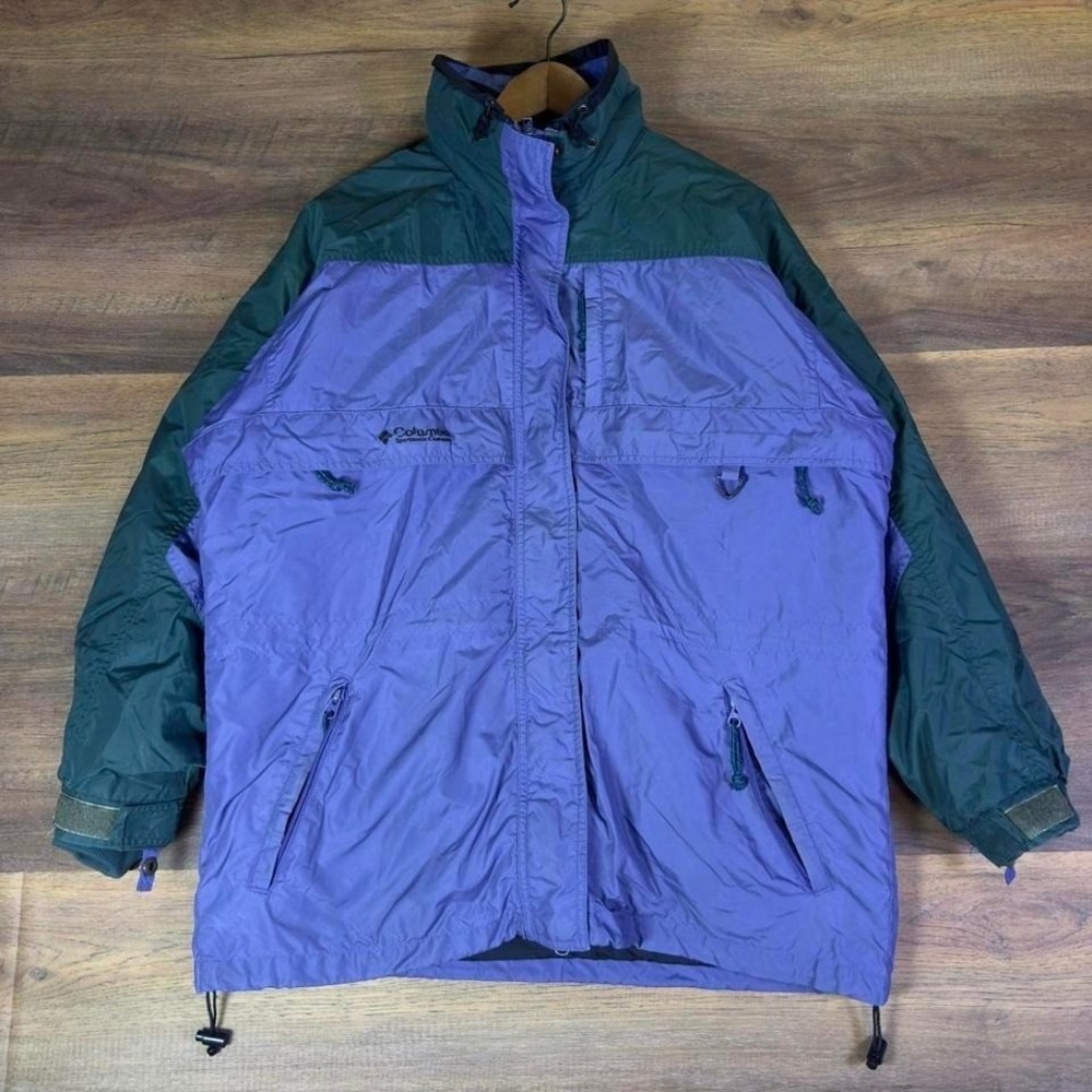 Columbia Women's Large Jacket Purple Green Y2K Vintage‎